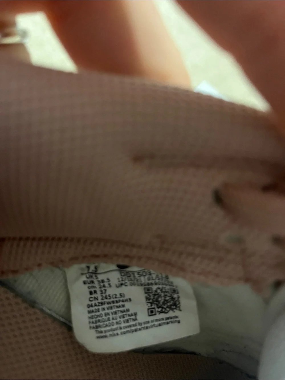 Nike Low-Top Dunks in Blush Pink & White